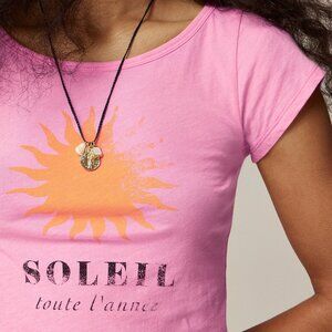 J Crew Feather jersey Soleil graphic T shirt